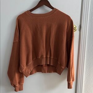 Aerie Rust Ribbed Sweater